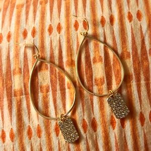 Gold Earrings with Bling